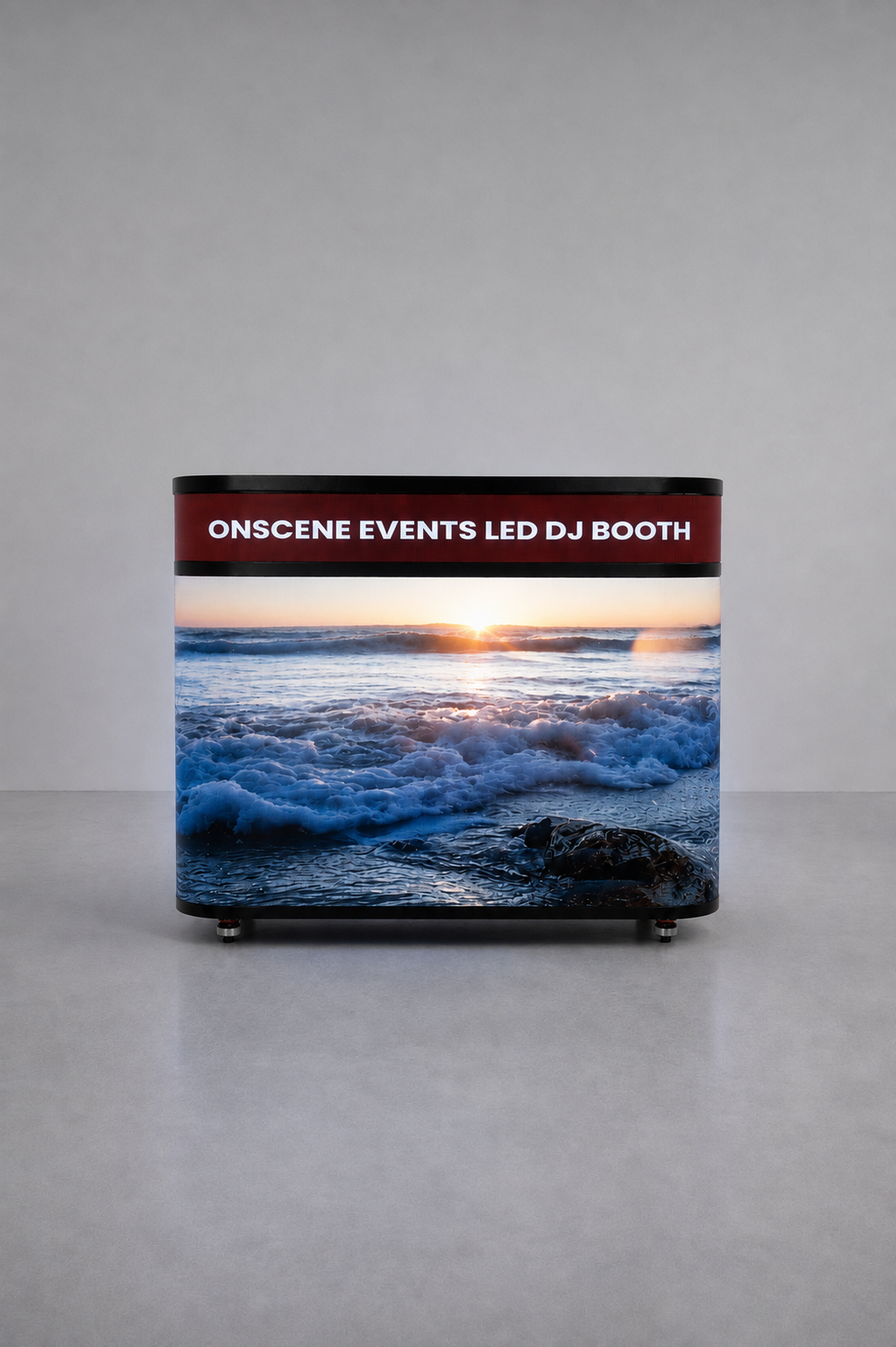 Custom branded LED DJ booth at a Sydney venue - On Scene Events